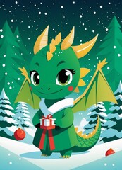 Cute green dragon - 686729228