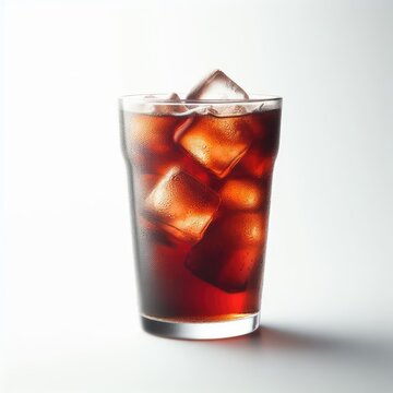 glass of cola with ice