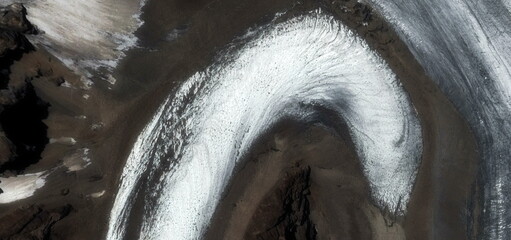The ice worm,  photographs of the frozen regions of the earth from the air, abstract naturalism.