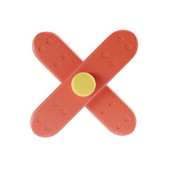 band aid 3d illustration red theme