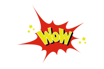 Wow word pop art style illustration design.