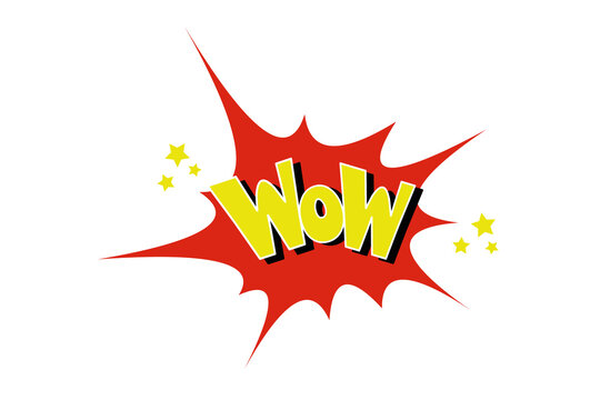 Wow word pop art style illustration design.