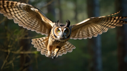 Obraz premium Long-eared Owl flying