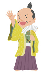 扇を手にする戦国大名