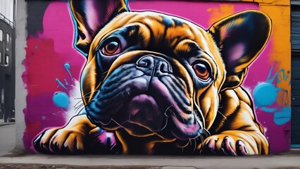 French Bulldog Graffiti S4.
Fun and funky image of a French bulldog with graffiti, and be perfect for use in a variety of contexts, 
Including pet websites, fashion blogs, and social media posts.