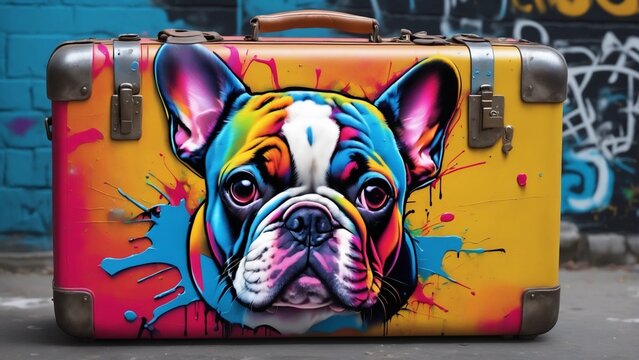 French Bulldog Graffiti S1.
Fun and funky image of a French bulldog with graffiti, and be perfect for use in a variety of contexts, 
Including pet websites, fashion blogs, and social media posts.