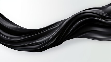 Black fluid with distorted curved lines on a white background