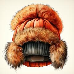 watercolor Winter hat clipart, Generative Ai
