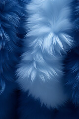 navy blue fluffy furry wall with big white eyes created with Generative Ai