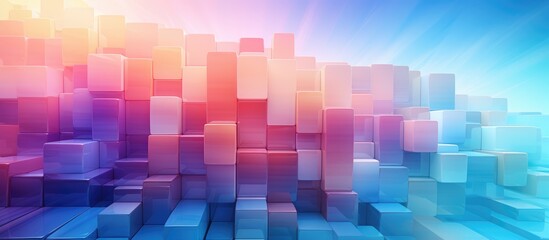 Modern squares abstract background. Light color gradient. 3d effect. Square stripes