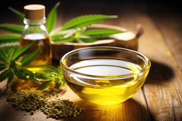 hemp oil blurred background