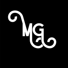 MG Letter Logo Design. Initial letters MG logo icon. Abstract letter MG minimal logo design template. M G letter design vector with black colors. mg logo