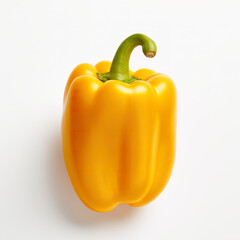 Yellow sweet pepper isolated on white background, photorealistic illustration