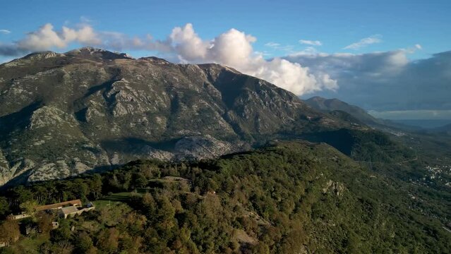 Mountains near Tivat in Montenegro from a drone