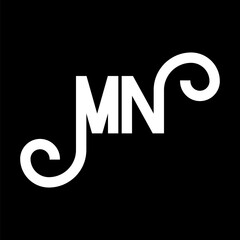 MN Letter Logo Design. Initial letters MN logo icon. Abstract letter MN minimal logo design template. M N letter design vector with black colors. mn logo