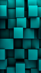 A sophisticated design of interlocking teal squares creating a 3D effect as a photography background created with Generative Ai