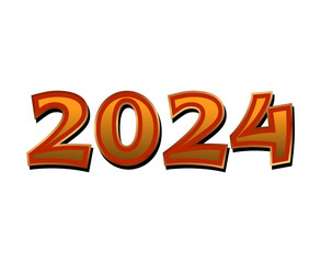 2024 Happy New Year Holiday Brown Abstract Graphic Design Vector Logo Symbol Illustration