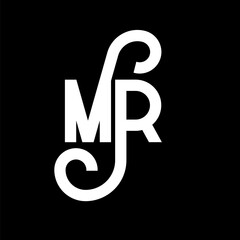 MR Letter Logo Design. Initial letters MR logo icon. Abstract letter MR minimal logo design template. M R letter design vector with black colors. mr logo