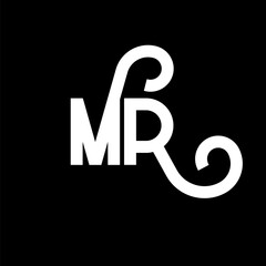 MR Letter Logo Design. Initial letters MR logo icon. Abstract letter MR minimal logo design template. M R letter design vector with black colors. mr logo