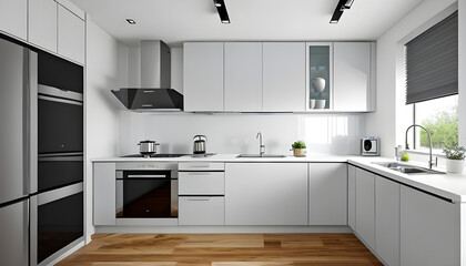 White kitchen design for extra light