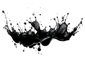 black splash separated on white background - ai-generated