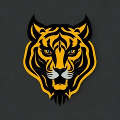 Fototapeta premium tiger head silhouette mascot logo for gaming, esport gaming mascot logo for playing the team