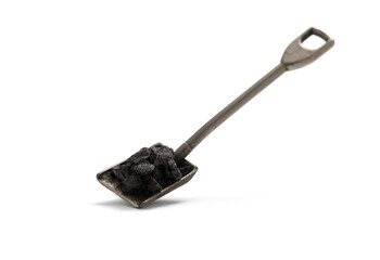 Shovel with coal, clipping path included
