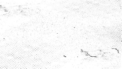 Distress Overlay Texture For Your Design. Grainy Dust Falling on White Background With Halftone Effect