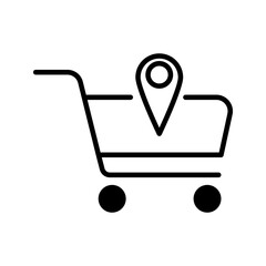 Shopping Cart Icon Vector, Shopping Trolley Icon, Shopping Cart Logo, Container For Goods And Products, Economic Symbol Design Element, Cart Symbol Silhouette, Retail Design Element