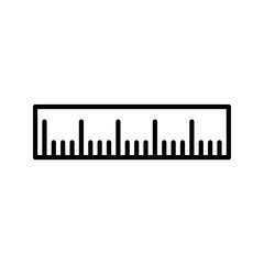 Ruler Vector Outline Icon Isolated on White Background