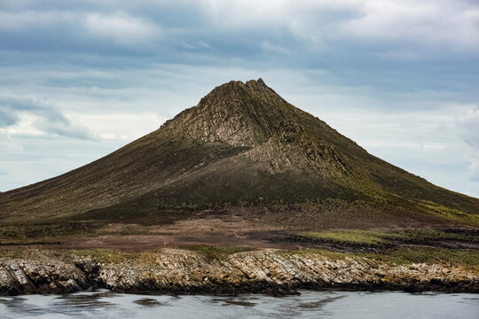 View of the peak of Steeple Jason Island; Steeple Jason Island, Falkland Islands