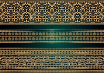 Creative Ornamental border design for textile digital print. © Ponirh