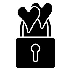 padlock key glyph icon