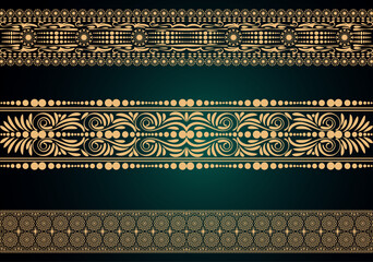 Creative Ornamental border design for textile digital print.