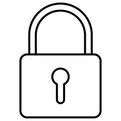 padlock key line icon