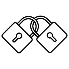 padlock key line icon