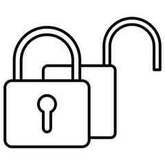 padlock key line icon