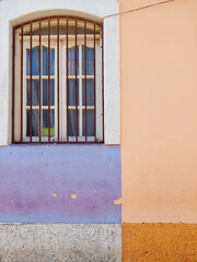 Colorful house with purple, orange and white, Cabo Verde