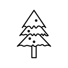 Christmas tree line icon