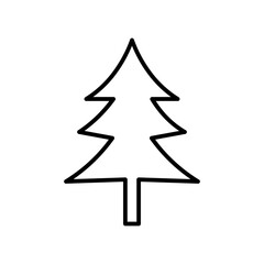 Christmas tree line icon