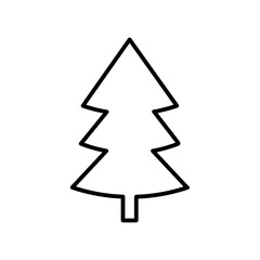 Christmas tree line icon