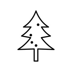 Fototapeta premium Christmas tree line icon