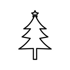 Christmas tree line icon