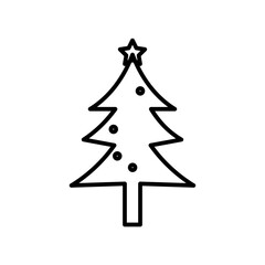 Christmas tree line icon