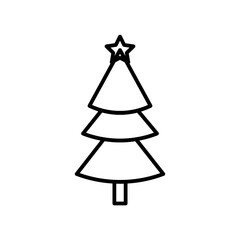 Christmas tree line icon