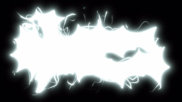Animation of a person receiving an electric shock on a black screen. Lightning discharges in the shape of the human body in 4K with an alpha channel. Killer current energy in 4K with alpha channel.