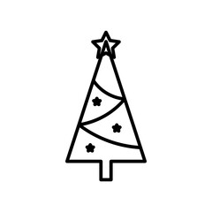 Christmas tree line icon