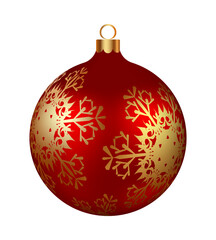 Christmas Decoration Red With Gold Glass Ball