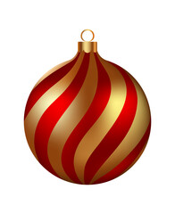 Christmas Decoration Red With Gold Glass Ball