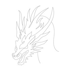 Dragon's head in one line. Vector illustration for Chinese New Year, symbol of 2024.